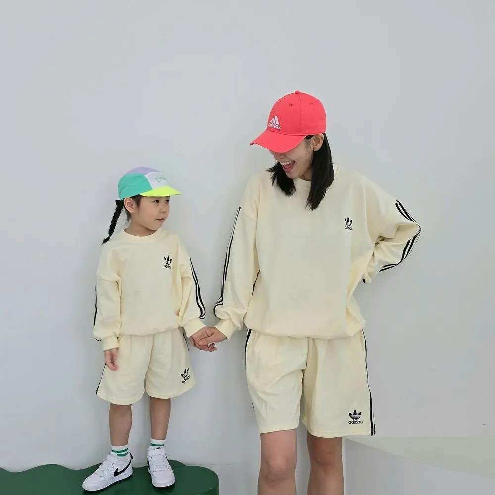 【80-140cm】二点セット 超人気商品 今季も大流行 7色選べる おしゃれ トレーナー+ショートパンツ セットアップ