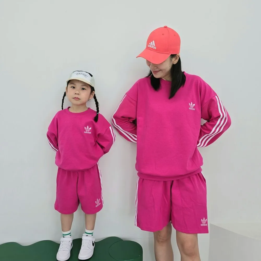 【80-140cm】二点セット 超人気商品 今季も大流行 7色選べる おしゃれ トレーナー+ショートパンツ セットアップ