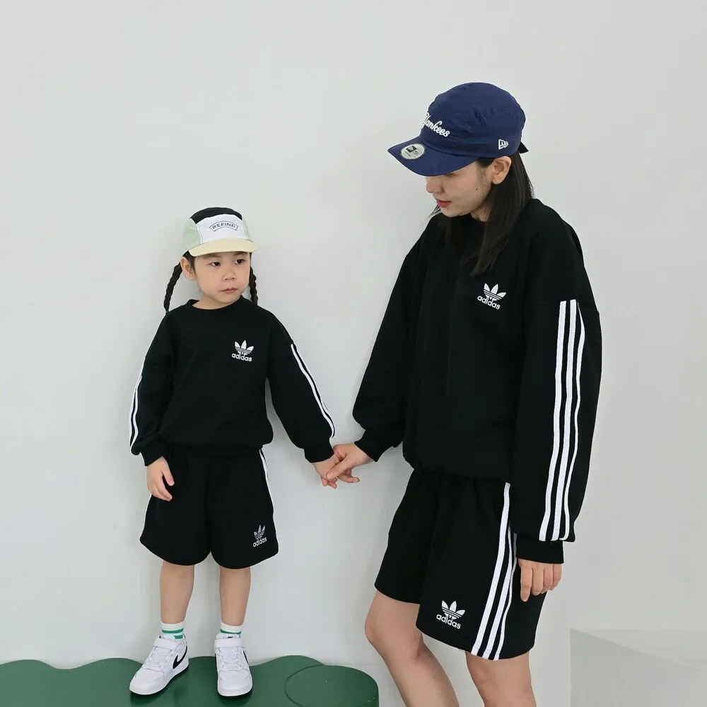 【80-140cm】二点セット 超人気商品 今季も大流行 7色選べる おしゃれ トレーナー+ショートパンツ セットアップ