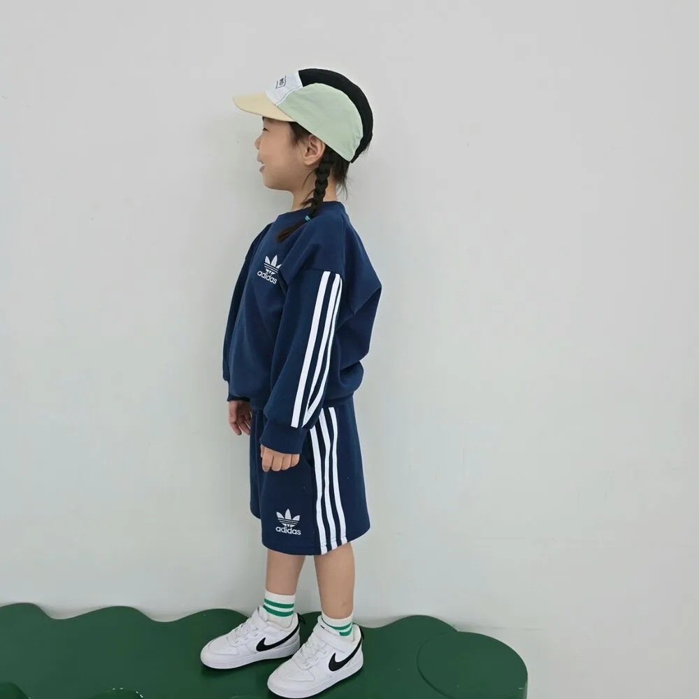 【80-140cm】二点セット 超人気商品 今季も大流行 7色選べる おしゃれ トレーナー+ショートパンツ セットアップ