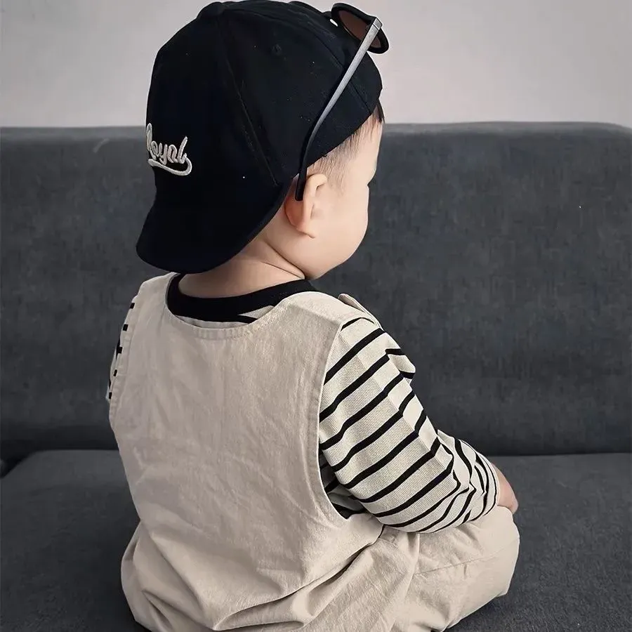 【66-100cm】二点セット 単品注文オッケー 大活躍 ナチュラル 快適 ベビー Ｔシャツ＋サロペット セットアップ