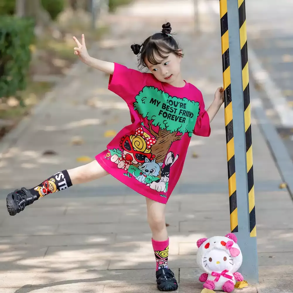 【90-160cm】デザイン満点 大活躍 おしゃれ 可愛い プリント 女の子 半袖 Ｔシャツ