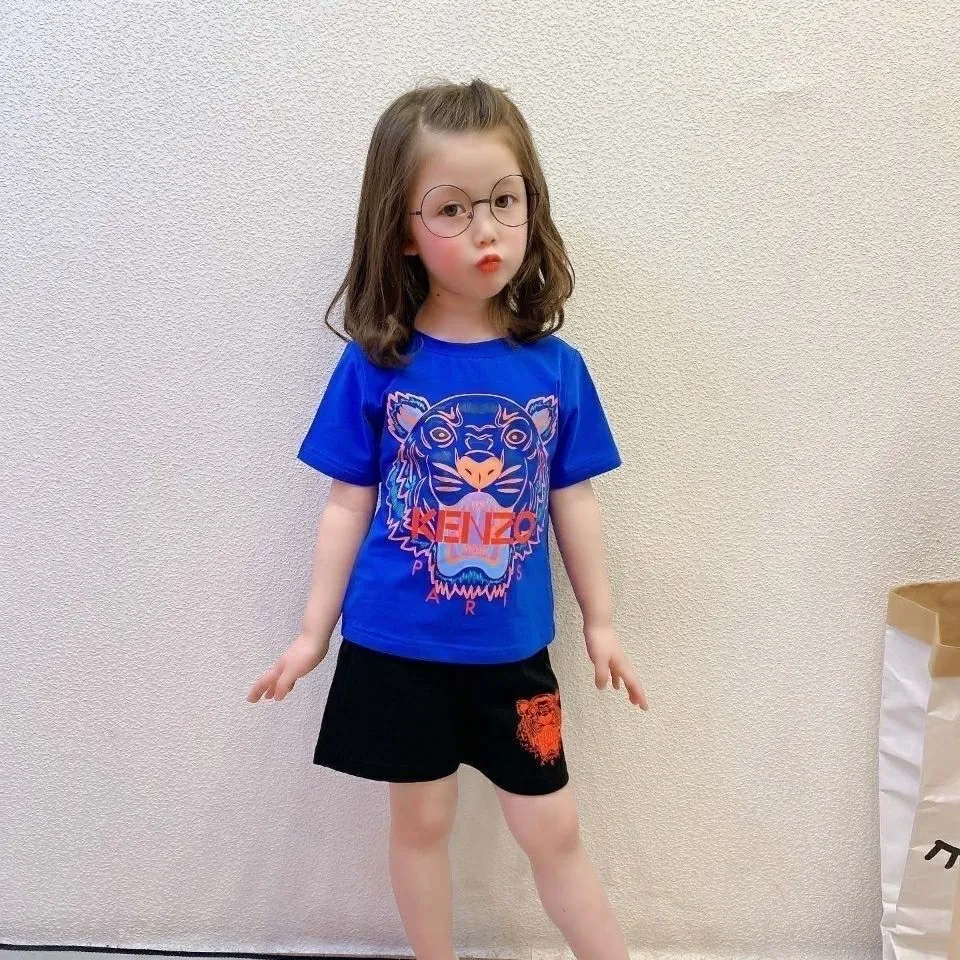 【90-160cm】二点セット カジュアル 着心地良い トレンド 半袖 Tシャツ+ショートパンツ セットアップ