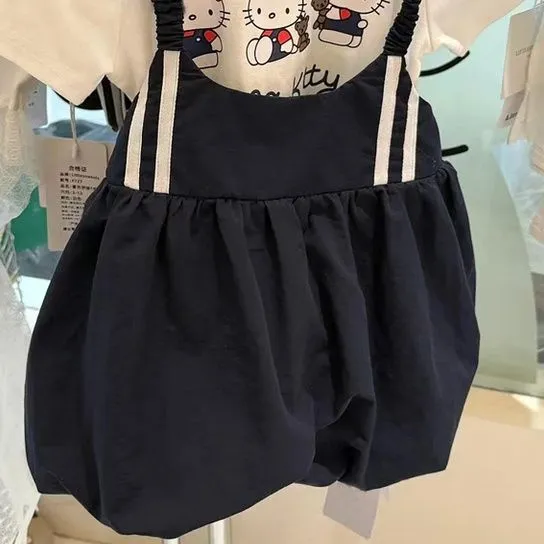 【80-150cm】二点セット 単品注文オッケー おしゃれ 可愛い 女の子 半袖Ｔシャツ＋サロペット セット