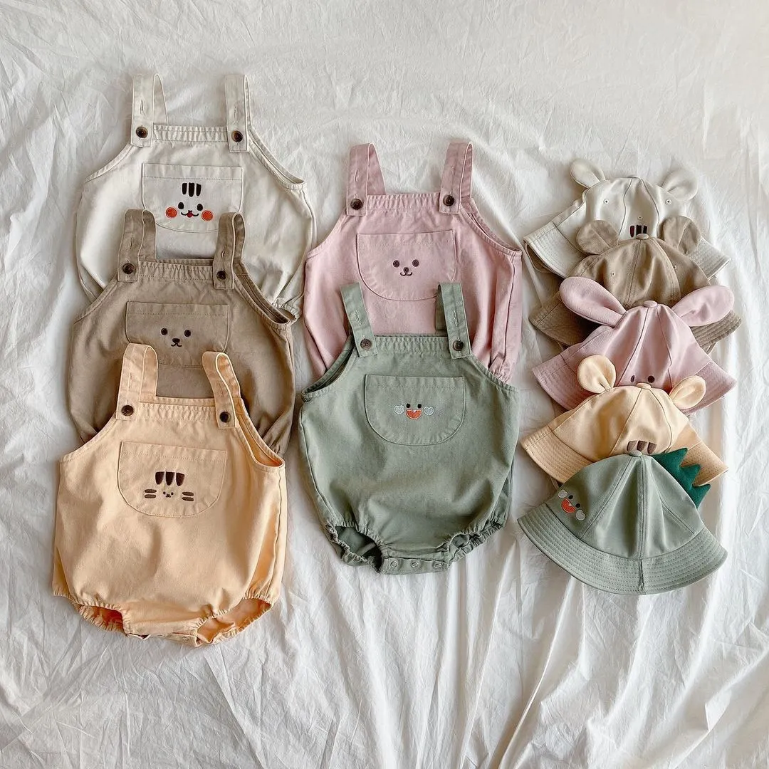 【66-90cm】絶対欲しい ナチュラル 可愛い キュート 快適 ベビー 帽子/サロペット