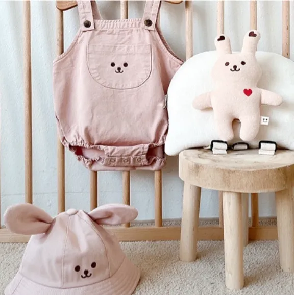 【66-90cm】絶対欲しい ナチュラル 可愛い キュート 快適 ベビー 帽子/サロペット