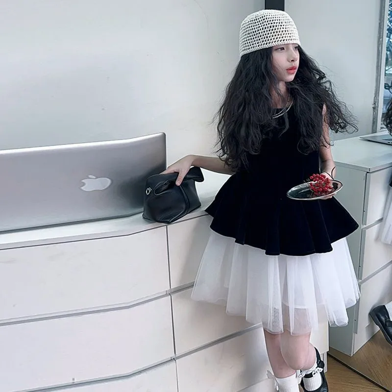 【120-170cm】美人度アップ セレブリティ エレガント ノースリーブ 女の子 ワンピース