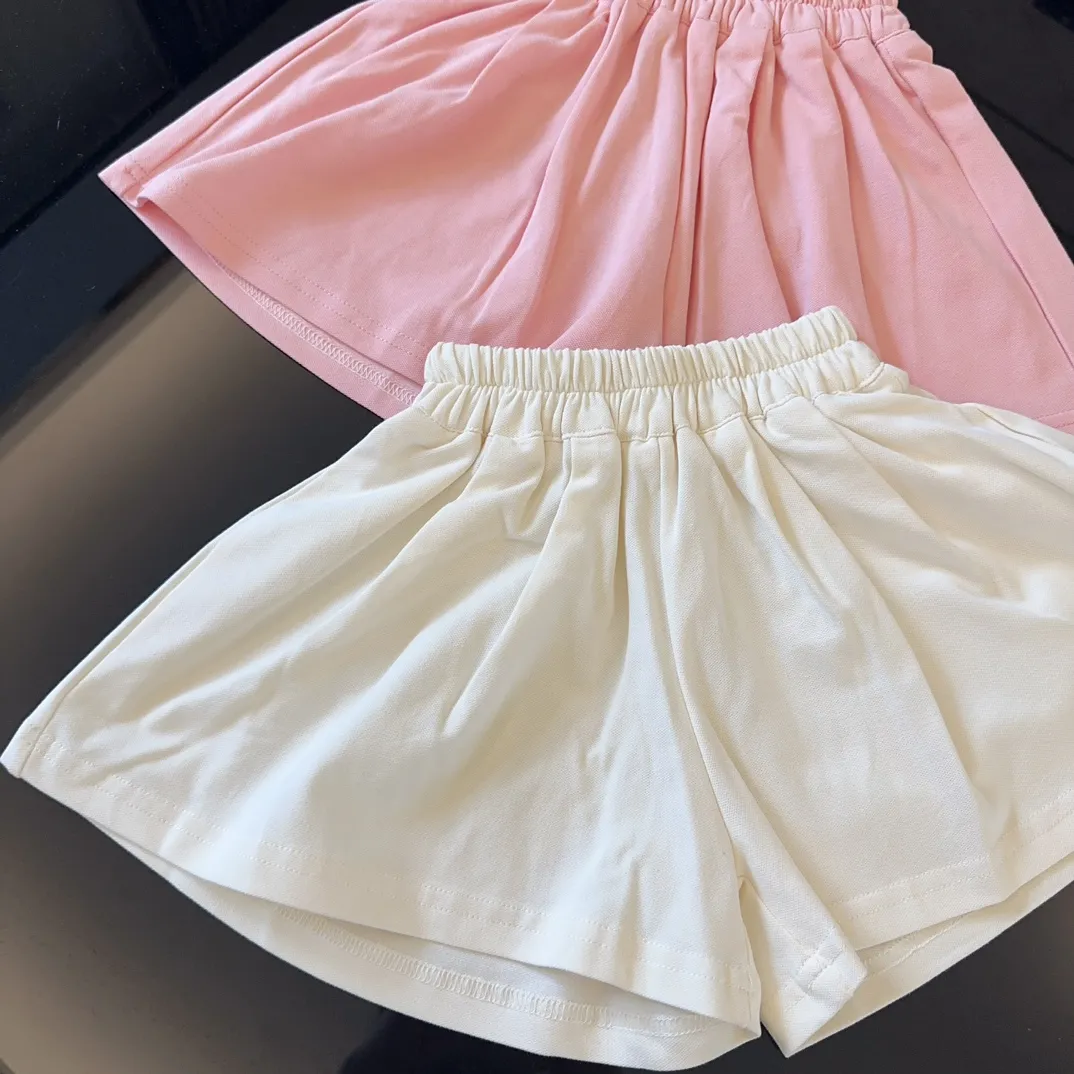 【90-140cm】二点セット お気に入り カジュアル 快適　POLOネック タンクトップ＋ショートパンツ セットアップ