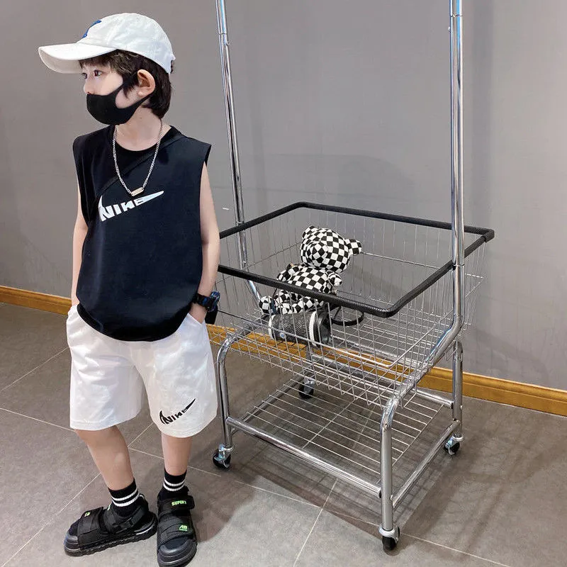 【90-160cm】二点セット リラックス感ある シンプル 涼しく快適 タンクトップ＋ショートパンツ セットアップ