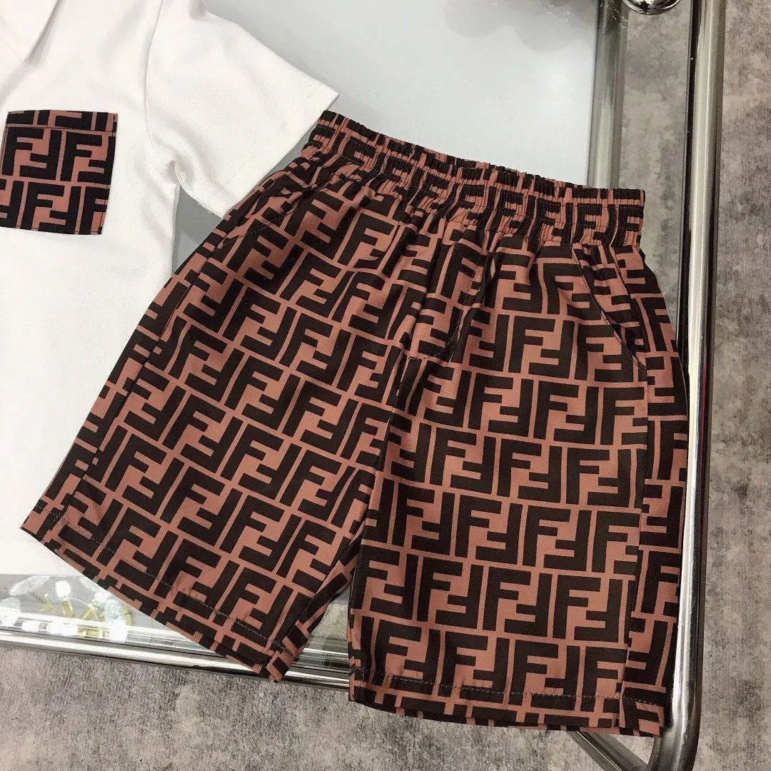 【90-160cm】二点セット コンフォート感抜群 カジュアル 快適 Poloネック 半袖Ｔシャツ＋ショートパンツ セットアップ