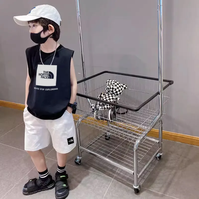 【90-160cm】二点セット 人気爆発中 売れ筋 カジュアル 男の子 タンクトップ＋ショートパンツ セットアップ