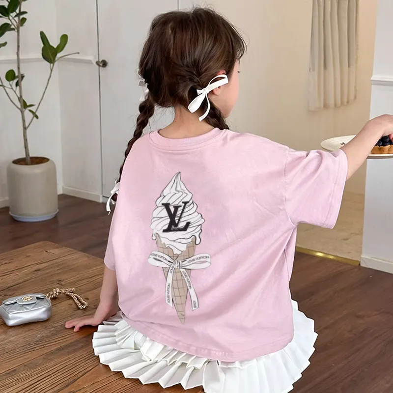 【90-160cm】夏にぴったり リピーター多数 可愛い ガーリー 着やすい 女の子 半袖 Ｔシャツ