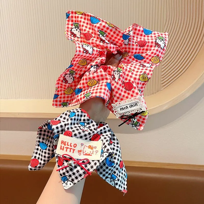 おしゃれ度UP 女の子向け ガーリー 通園・通学にも チェック柄 ヘアアクセサリー  ヘアゴム