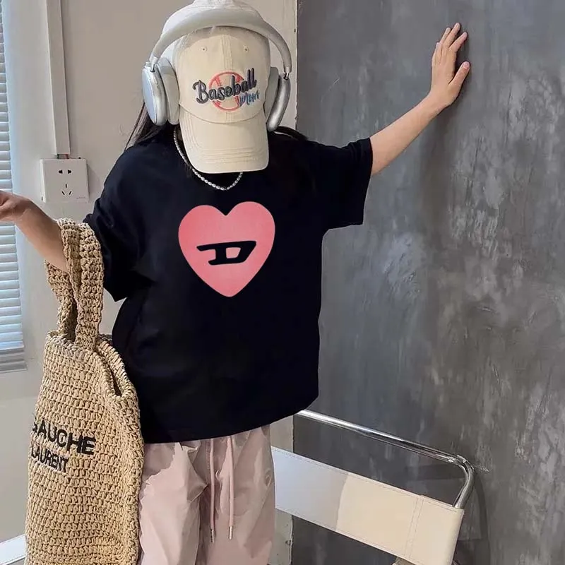 【90-160cm】毎日着たくなる 爆売れ中 心柄 トレンド  着やすい 女の子 半袖 Ｔシャツ