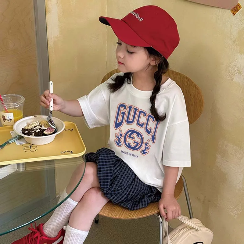 【90-160cm】おしゃれキッズ必見 トレンド  スタイリッシュ 女の子 半袖 Ｔシャツ