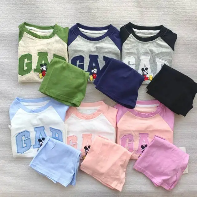 【💥在庫わずか】【80-120cm】二点セット 爆売れ中 お得すぎる カジュアル 半袖Ｔシャツ+ショートパンツ セットアップ